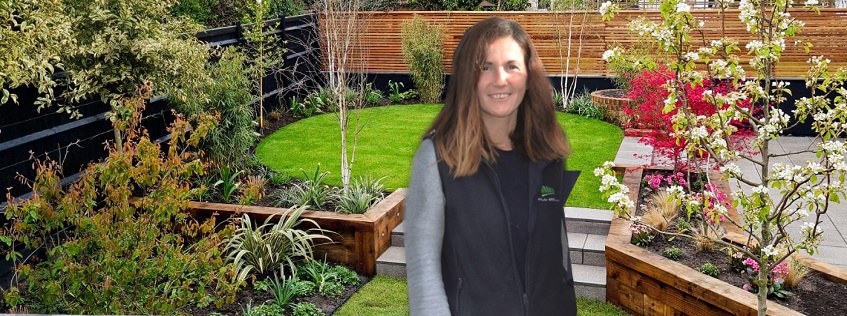 Newly landscaped garden with Simona